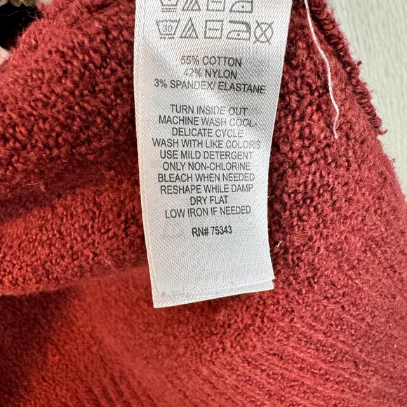 Women's Burnt Red Ruby Moon Fuzzy Extra Long Cardigan Size M - Picture 7 of 7